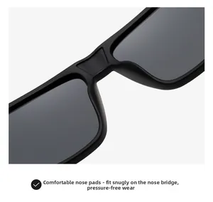 Details der integrierten Nasenpads der mattschwarzen TR-Polarisations-Sonnenbrille