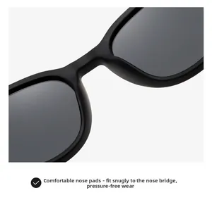Close-up of matte black frame with ergonomic nose pads for pressure-free comfort wear