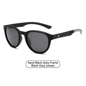 Classic matte black frame polarized sunglasses with grey lenses and silver side accents