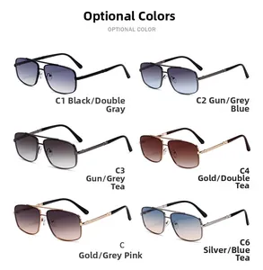 Multiple color options for retro pilot sunglasses with metal frames and gradient lenses