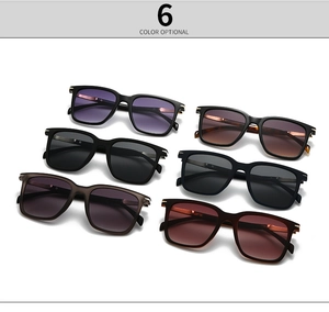 Detailed display of six different color options for stylish square frame sunglasses