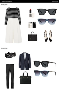 Fashionable aviator sunglasses displayed with elegant business outfits and accessories