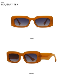 Baroque ορθογώνια γυαλιά ηλίου με κεχριμπαρένιο σκελετό και γκρι διαβαθμισμένους φακούς