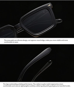 Detalle de almohadillas de silicona y patillas ergonómicas de gafas de sol V6093