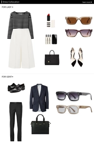 Flat lay of stylish sunglasses paired with fashion outfits and lifestyle accessories