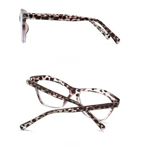 Detailed side and back view of cat-eye sunglasses with leopard tortoiseshell texture