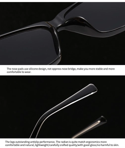 Detail of soft silicone nose pads and ergonomic temple tips on black sunglasses