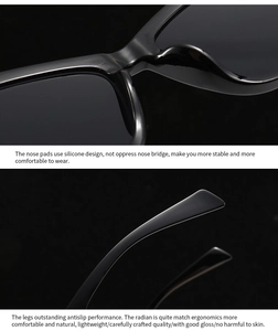 Detail of ergonomic nose pads and streamlined temples on these black oversized sunglasses