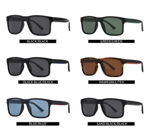 Classic square polarized sunglasses for men available in six stylish color variations