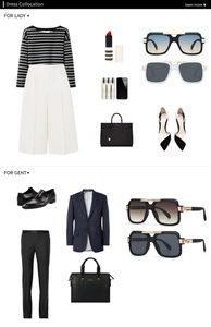 Classic aviator sunglasses featured in professional men and women fashion outfit lookbook