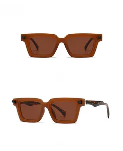 Macro view of vintage square tortoiseshell sunglasses with brown lenses from multiple angles