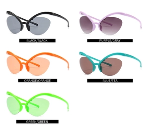 Collezione multicolore di occhiali da sole cat-eye con montatura a farfalla in stile Y2K
