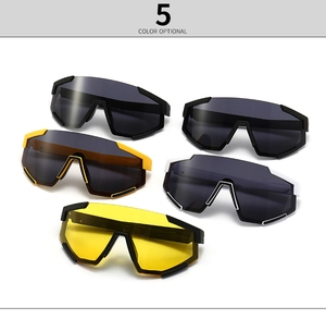 Detailed collection of oversized shield sunglasses in five diverse color options