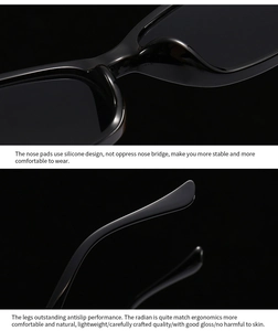 Detailed view of integrated silicone nose pads and ergonomic curved temples of sunglasses