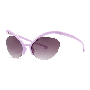 Occhiali da sole cat-eye lavanda moderni con lenti viola sfumate per donna