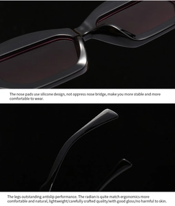 Detail of ergonomic anti-slip temples and integrated nose pads on black sunglasses