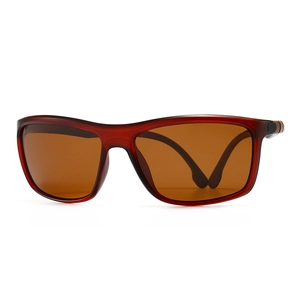 Classic square polarized sunglasses with translucent wine red frames for men's outdoor driving