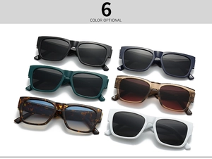 Detailed overview of square sunglasses in six diverse colors on a white backdrop