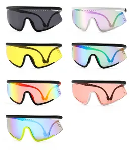 Detailed display of colorful polarized cycling glasses with anti-fog ventilation holes