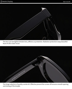 Detail of vintage polygonal sunglasses showing reinforced metal hinges and frame specs