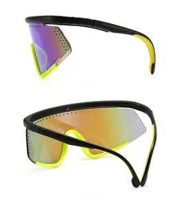 Detail view showing side and back of sports sunglasses with anti-fog ventilation holes