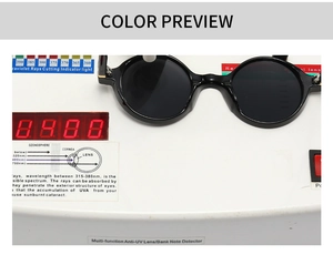 Test de protection UV montrant des lunettes de soleil noires bloquant les rayons ultraviolets