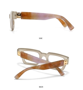 Side and back view of square computer glasses with ink grey frames and tortoise temples