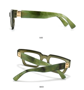 Side and back view of tortoiseshell pattern glasses frames with gold hinges