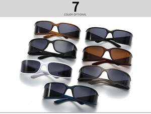 Matrix display of seven assorted colors for streamline sporty wrap-around sunglasses