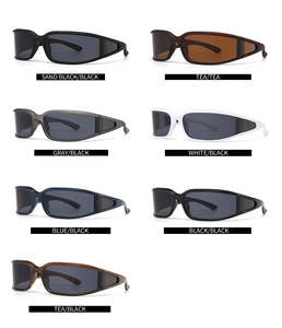Multiple color options for modern square frame sunglasses with streamline sporty design