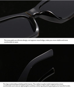 Detail showing comfortable silicone nose pads and lightweight ergonomic temples on sunglasses