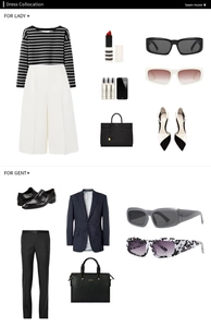 Fashion lookbook showing modern square sunglasses paired with stylish outfits for men and women