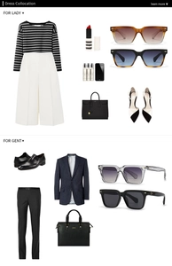 Fashion sunglasses and accessories collection with dress collocation for men and women