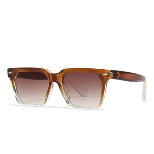 Chic square amber gradient butterfly sunglasses with brown tinted lenses in retro style