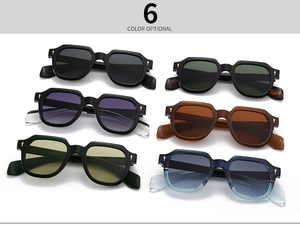 Lunettes de soleil rétro à monture épaisse en six couleurs avec flèches dorées