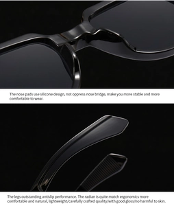 Détails des plaquettes de nez en silicone et des branches ergonomiques sur lunettes rétro