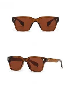 Vues détaillées de lunettes de soleil carrées en écaille avec accents de flèches dorées