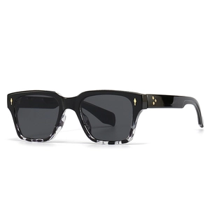 Lunettes de Soleil Carrées de Mode Défilé pour Hommes Femmes Rétro Lentilles PC Protection UV400 Grande Monture