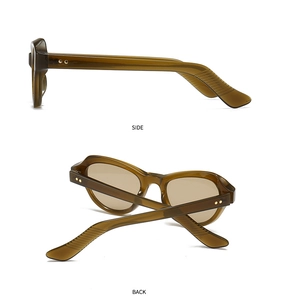 Seiten- und Rückansicht der Schmetterlings-Sonnenbrille mit goldenen Sternennieten