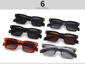 Aperçu de six variantes de couleurs pour lunettes de soleil carrées avec rivets dorés