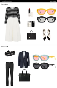 Chic flat lay display of stylish cat eye sunglasses paired with modern fashion outfits