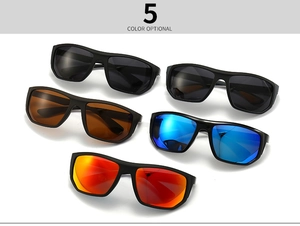 Classic polarized square sunglasses for men featuring five sports-style color lens options