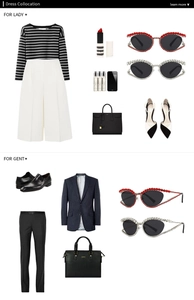 Mise à plat des lunettes œil-de-chat en strass avec vêtements et accessoires de mode