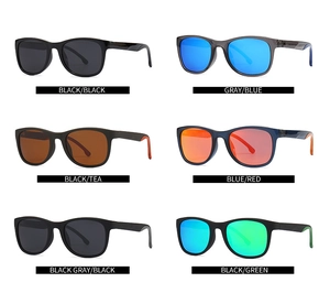 Selection of classic rectangular polarized sunglasses in six stylish color combinations