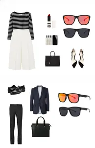 Classic polarized square sunglasses styled with professional business and casual outfits