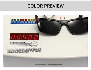 Test de protection UV400 pour lunettes de soleil polarisées sur appareil UV