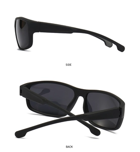 Vue latérale et arrière montrant la monture noire mate et les branches de lunettes sport