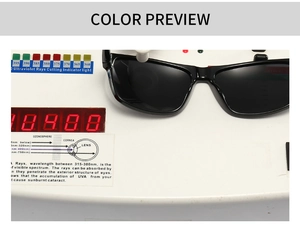 Professioneller UV-Schutztest für klassische polarisierte Herren-Sonnenbrille auf dem Prüfgerät