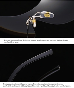 Detail of ergonomic nose pads and glossy black temples on modern retro sunglasses