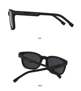 Detailansicht der Seiten- und Rückansicht der quadratischen TR-Polarisations-Sonnenbrille